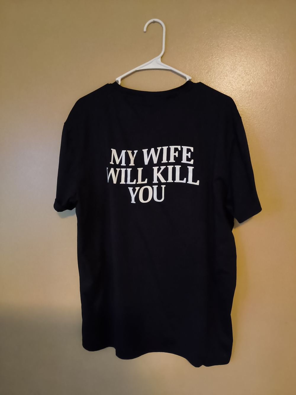 SHEIN Black Graphic Tee with White Statement Text
